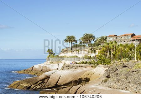 Plaza Playa Del Duque, Duke Castle, Costa Adeje, Tenerife, Spain