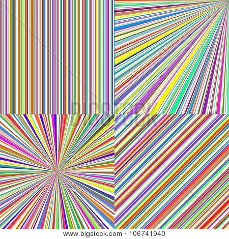 Rainbow color stripes. Line art vector abstract backgrounds set