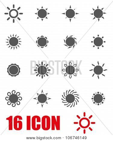 Vector Grey Sun Icon Set