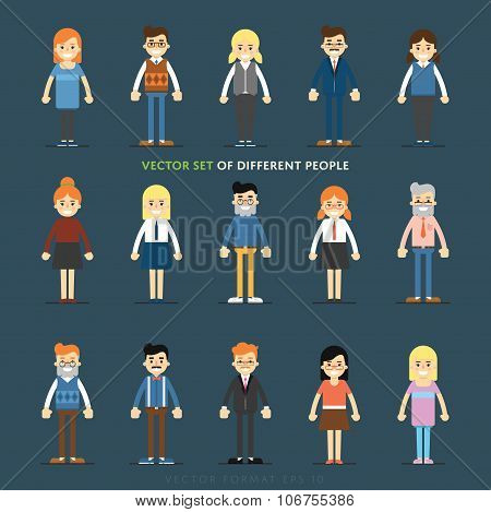 People characters. People set. Young people. Vector people. Diverse group of people. People isolated. People smile. Group of people. Casual style people. Positive people. Flat design. People profile.