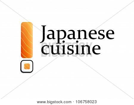 Illustration With Salmon Meat And Japanese Rolls