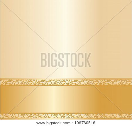 Vintage lace golden background