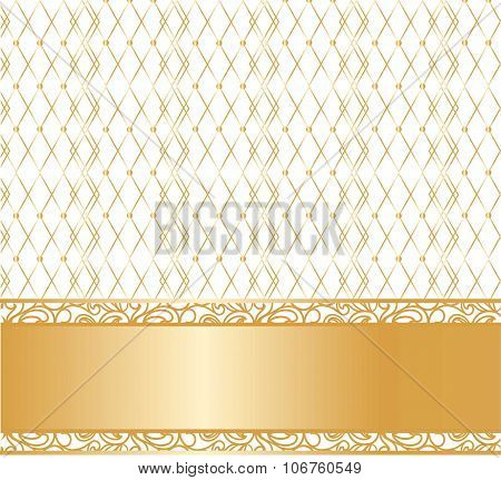 Vintage lace golden background