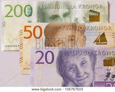 Swedish Currency Close Up