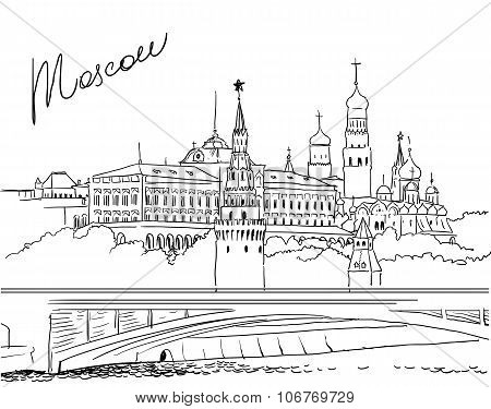 Vector Illustration Of Moscow.