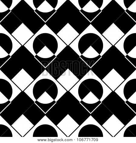 Seamless Grid Pattern. Vector Black and White Background. Regular Texture