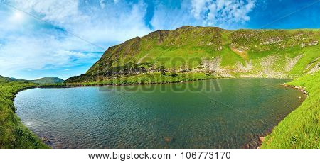 Alpine Lake Brebeneckul On Summer Mountains (panorama)