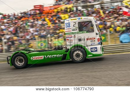 MADRID, SPAIN - OCTOBER 3 2015. XXIX European Truck racing Championship, Jarama circuit.