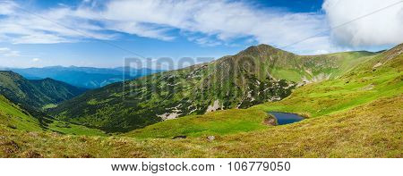 Alpine Lake Brebeneckul On Summer Mountains