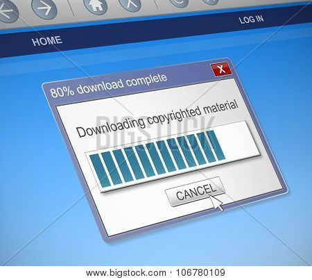 Downloading Copyrighted Material Concept.