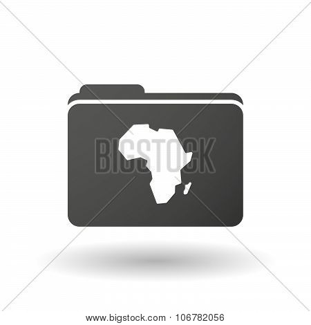 Isolated Binder With  A Map Of The African Continent