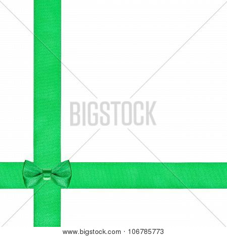 One Little Bow Knot On Two Crossing Silk Ribbons