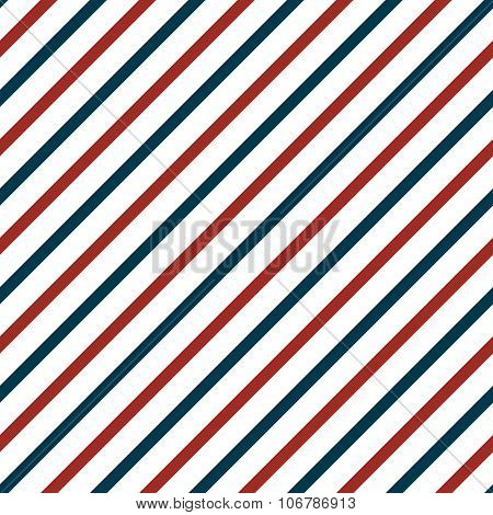 Vector Seamless Pattern With Blue And Red Lines. Retro Texture. Can Be Used For 4th Of July Or Nauti