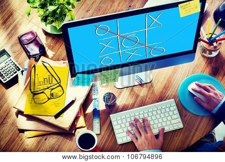 Leisure Game Tic Tac Toe Competition Challenge Winner Concept