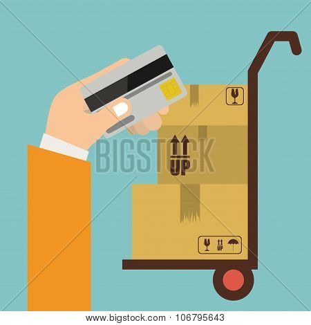 Buying products, vector illustration