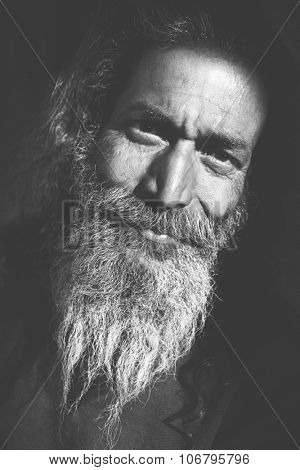 Indigenous Senior Indian Man Looking Camera Concept