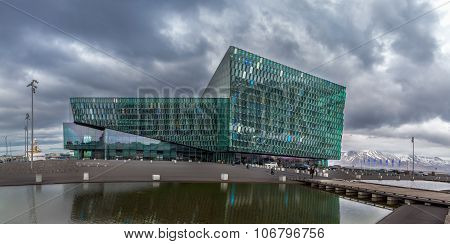 Reykjavik, Iceland - April 03: Harpa Concert Hall Is A Modern Designed Concert Hall And Conference C