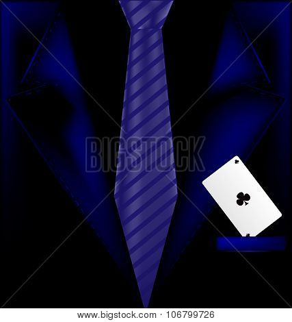 blue suit and ace
