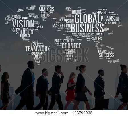 Global Business Cooperation Finanace Vision Plans Concept