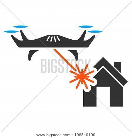 Laser Drone Attacks House Icon