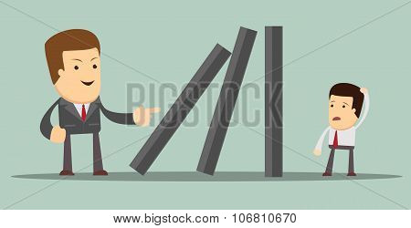 Domino effect. Vector