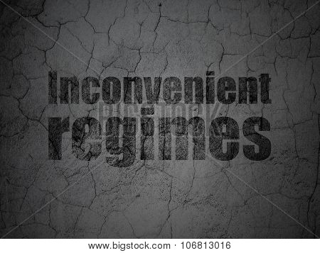 Political concept: Inconvenient Regimes on grunge wall background