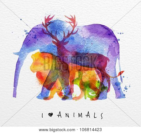 Overprint Animals Elephant