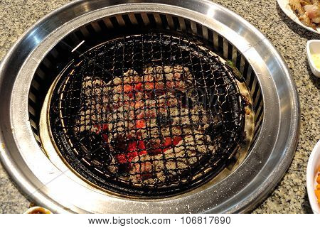 Gridiron Over The Charcoal Grill Stove Korean Style