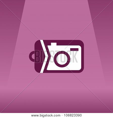 Photo camera flat icon in a waterproof case