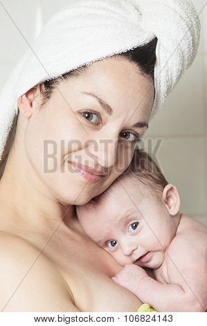 Young mother and toddler