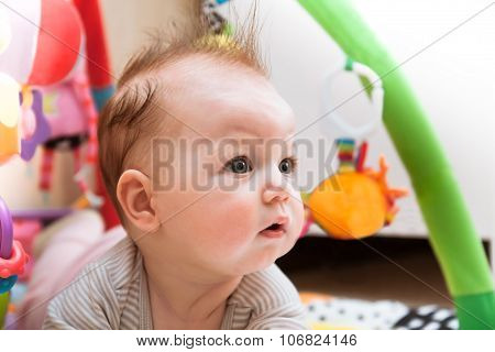 Baby playing with toys