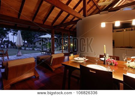 Dining Room In Late Evening