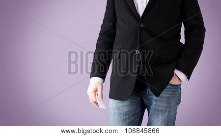 relaxed standing business dressed man