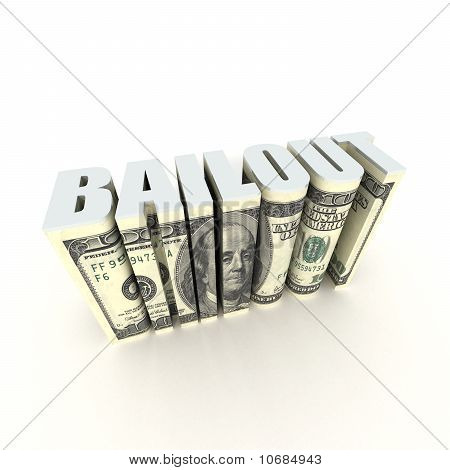 ป้ายข้อความชื่อเรื่อง 3D Bailout สหรัฐอเมริกา
