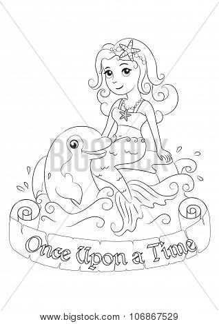 Sweetheart Mermaid Playing With Dolphin