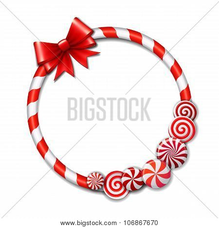 Frame made of candy cane