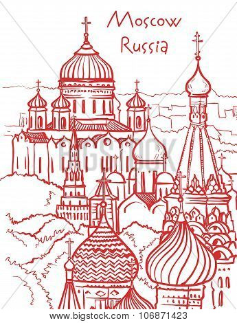 Vector Illustration Of Moscow.
