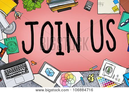 Join Us Team Assistance Support Invitation Concept