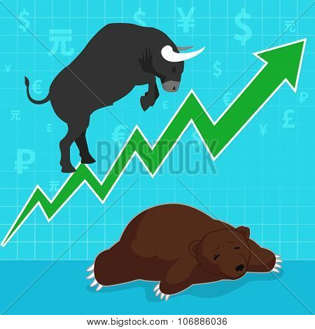 Stock Market Concept Bull And Bear