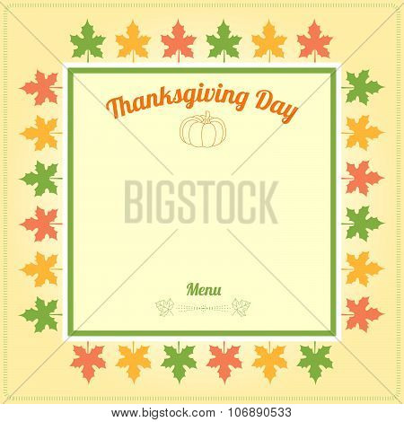 Thanksgiving Day Menu Template