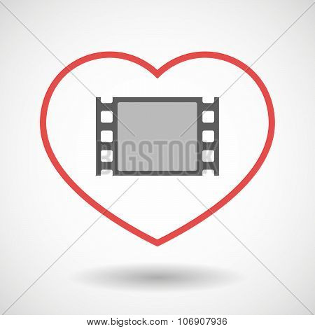 Line Hearth Icon With A Film Photogram