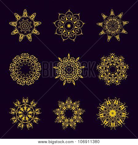 Vintage Golden pattern on dark background