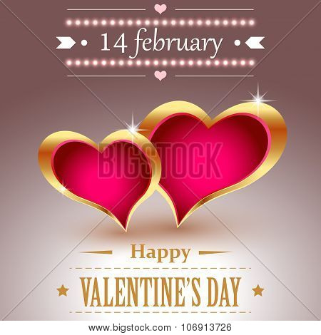 Hearts in golden frames