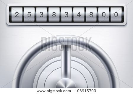 background with safe and many cipher code