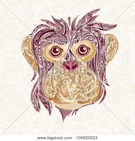 Decorative Ornamental Head Of Monkey..symbol Of The Year 2016 By Chinese Horoscope For Your Design