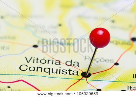 Vitoria da Conquista pinned on a map of Brazil