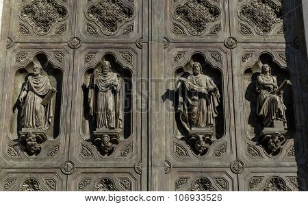 Fragment of external furniture of a Christian temple of the Christ of the Savior in Moscow