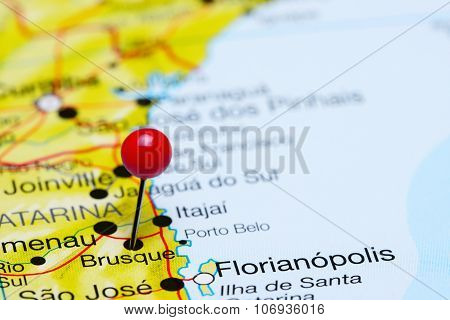 Brusque pinned on a map of Brazil