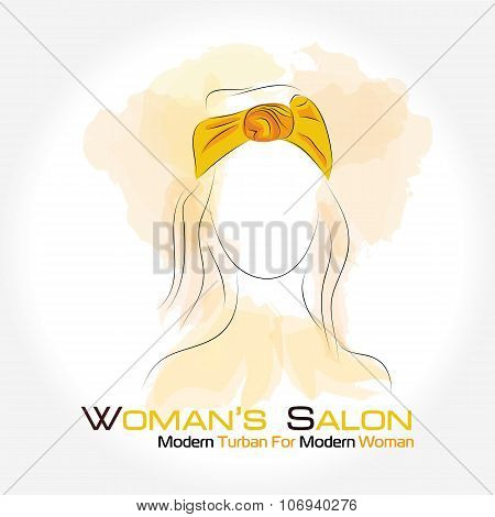 Silhouette woman in a turban