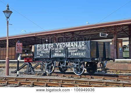 Open Freight Wagon, Minehead Railway Station, Cornwall, England